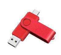 Yaxiny Unidad flash USB C de 32 GB, 1 unidad, OTG USB C Pen Drive, USB 2.0 y USB C, memoria tipo C para smartphone USB USB C Android, color rojo metálico
