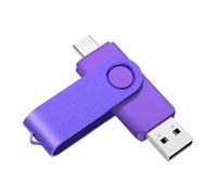 Yaxiny Unidad flash USB C de 32 GB, 1 unidad, OTG USB C Pen Drive, USB 2.0 y USB C, memoria tipo C para smartphone USB USB C Android, color morado metálico