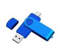 Yaxiny Unidad flash USB C de 32 GB, 1 unidad, OTG USB C Pen Drive, USB 2.0 y USB C, memoria tipo C para smartphone USB A+USB C Android, color azul metálico