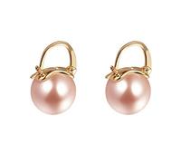 YAXUN Pendientes de perlas para mujer chapado en oro con 15 mm Champagne Gold Color Large Pearl Drop Dangle Pendientes Joyería de moda para mujeres Niñas