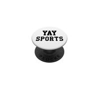 Yay Sports Go Sports Ball Game Go Team Cheer Mom Football PopSockets PopGrip Adhesivo