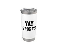 Yay Sports Go Sports Ball Game Go Team Cheer Mom Football Vaso térmico de acero inoxidable de doble pared