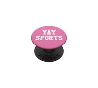 Yay Sports Team Go Sports Ball Football Cheer Mom Baseball PopSockets PopGrip Adhesivo