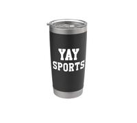 Yay Sports Team Go Sports Ball Football Cheer Mom Baseball Vaso térmico de acero inoxidable de doble pared