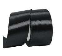 yayafunfun Cinta de Satén Ancho 50mm, Negro, 22m Seda Raso-Inta de Lazo, Cinta de Tela para Envolver Regalos, Manualidades, Ramo de Novia, Globos, Cinta de Raso para Decoración de Recuerdos de Boda