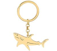 YAYAKO Llavero de Acero Inoxidable Tiburón Tortuga Delfín Cangrejo Caballito de Mar Animales del Océano Llavero para Mujer Niña Bolso Coche Llavero (Dorado Tiburon)