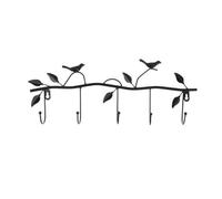 YAYAOVP-24927 Percheros de hierro para manualidades, colgador de hojas, gancho de pared para pájaros, perchero, perchero, balcón, negro, blanco, bronce, 5 ganchos de pared, soporte para sombrero