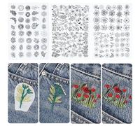 Yayatty 179 Piezas Estabilizadores de Costura a Mano Estabilizador Soluble en Agua Estabilizador de Patrones Autoadhesivo con Patrones Preimpresos para Coser a Mano