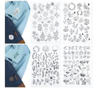 Yayatty 179 Piezas Estabilizadores de Costura a Mano Estabilizador Soluble en Agua Estabilizador de Patrones Autoadhesivo con Patrones Preimpresos para Coser a Mano