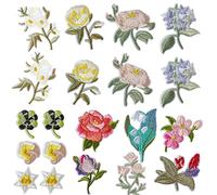 Yayatty 20 Pz Parche para Ropa, Patch Sticker Parches Ropa Termoadhesivos Rosa Lirio Margarita Parches Decorativos Flor para Decoración de Bricolaje