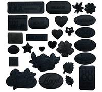 Yayatty 27 Pz Patch Sticker, Insignia Negra Parches para Ropa Parche, Parche Termoadhesivo, Parche de Hierro en Patches paraMochila, Gorras, Ropa