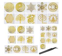 Yayatty 30 Pz Pegatinas de Orgonita de Cobre Orgone Pyramid Sticker, Resin Filler Moldes de Resina Silicona Material de Relleno para Hacer Artesanía de Joyería de Bricolaje