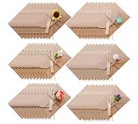 Yayatty 60 PCS Tarjeta de Felicitación Papel Kraft Sobres, Papel Kraft Retro Hecho a Mano, 10,5 x 7,1 CM Flores Secadas Postal Decorada para Navidad, Cumpleaños, San Valentín, Día de La Madre
