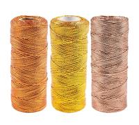 Yayatty Cordón Metálico Multicolor de 1,5mm x 100m Hilo de Oro Metálico con Cordón para Manualidades, Joyería de Bricolaje y Decoración Navideña, 3 Color E, 300m