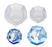 Yayatty Moldes de Resina Epoxi Esfera - 2 Moldes de Silicona Con Bola de Diamante, Geométrica para Hacer Velas de Jabón, Decoración Del Hogar