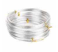 YAYDAFSHSAI Alambre de Aluminio para Manualidades, 10M/33FT Silver Color Aluminum Wire 0.6mm/1mm/1.5mm/2mm/2.5mm/3mm Anadized Soft DIY Jewelry Craft Versatile Painted Aluminium Metal Wire(2mm)