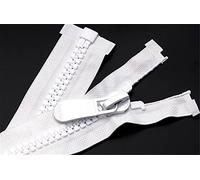 YAYDAFSHSAI Cremallera Gruesa con Extremo Abierto, 15# 8# Resin Opening and Long Zip Down Jacket Zippers For Sewing Extra Large Plastic Zipper Fashion Accessories(White,120cm)