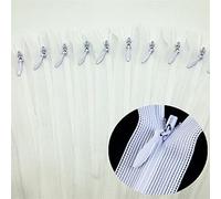 YAYDAFSHSAI Cremallera Gruesa con Extremo Abierto, 3# 10pcs 28cm/30cm/40cm/50cm/60cm Nylon Invisible Soft Tulle Coil Chiffon Zipper Sewing Silk Zippers(40cm)