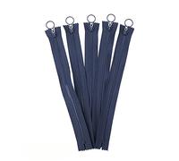 YAYDAFSHSAI Cremallera Gruesa con Extremo Abierto, 5pcs Resin Zipper Candy Colors Zippers Trousers Round Ring Zipper Clothing Zipper Coil DIY Sewing Accessories(Navy Blue)