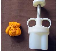 YAYDAFSHSAI Molde para Pasteles de Luna, 3D Flower Lucky Bag Rabbit Mooncake Mold Cookie Stamps White 30g/50g(E,50g)