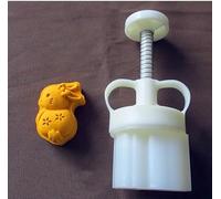 YAYDAFSHSAI Molde para Pasteles de Luna, 3D Flower Lucky Bag Rabbit Mooncake Mold Cookie Stamps White 30g/50g(F,50g)