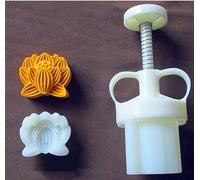 YAYDAFSHSAI Molde para Pasteles de Luna, 3D Flower Lucky Bag Rabbit Mooncake Mold Cookie Stamps White 30g/50g(D,50g)