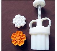 YAYDAFSHSAI Molde para Pasteles de Luna, 3D Flower Lucky Bag Rabbit Mooncake Mold Cookie Stamps White 30g/50g(C,50g)