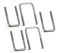 YAYDAFSHSAI Perno metálico Redondo en Forma de U, 304 Stainless Steel M6 Right Angle U-Bolt Clamp For Square Tube Pack of 5 Multiple Sizes(M6 x 20 x 50 (5 Pieces))