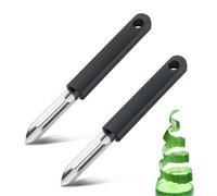 YAYNO 2 Piezas Pelador de Patatas Pelapatatas Pelador de Verduras Mango de Polipropileno Color Negro Cuchillo Mondador Pelapatatas para Pelar y Cortar Verduras y Frutas