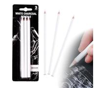 YAYNO 3 Piezas Lápices Carboncillo Blanco para Dibujar Juego Lápices de Carbón Blanco para Bocetos Sombras y Resaltados Ideal para Artistas Estudiantes y Niños Suministros Arte Profesional