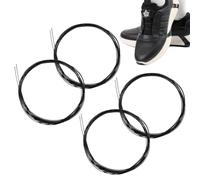 YAYNO 4 Cordones de cierre rápido Cordones de Repuesto para Cierre BOA Cable de Acero Suave Negro 140cm Cordones Automáticos con Cierre Giratorio, Compatibles con Zapatos Deportivos y Senderismo