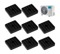 YAYNO 8 almohadillas de goma antivibración para amortiguadores de aire acondicionado, aisladores de vibración de goma para soporte de aire acondicionado en exteriores.