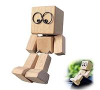 YAYNO Figura De Hombre De Madera Tembloroso Figura De Acción Hecha A Mano con Pies Divertidos Muñecos Cabezones Adornos Magnéticos para Coche Figu-ra Acción para Salón Viajes Familia Desplazamientos