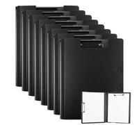 YAYODS 8 Piezas Portapapeles con Pinza A4, Carpeta Portafolios, Portapapeles, Carpeta Portadocumentos, Carpeta con Pinza, Porta Documentos con Doble Clip, Carpeta Plegable Negra con Tapa