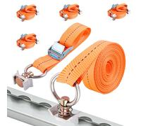 YAYODS Juego de 4 correas tensoras para Airline Fitting - 5 m de largo correa de trinquete - 25 mm de ancho accesorios con cierre de pinza - Correa tensora para carril de aerolíneas para carriles de