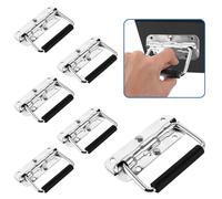 YAYODS Juego de 6 Asas de Cofre con Resorte, Tiradores Plegables de Acero Inoxidable 110mm, Empuñadura de Goma Aislante y Retorno Automático para Cajas de Herramientas, Muebles y Flight Case