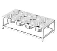 YAYREC Estación de ingredientes para pizza， Estante for especias con tapa, organizador de mostrador, ideal for tiendas té leche y mermelada(Silver(a),22.4X12.6X5.7IN)