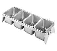 YAYREC Estación de ingredientes para pizza， Soporte for condimentos de mostrador con asa, plato combinado for pizza, ideal for fiestas en hoteles, queso, salsa y lechuga(Silver-a,80.2x27x10cm)