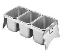 YAYREC Estación de ingredientes para pizza， Soporte for condimentos de mostrador con asa, plato combinado for pizza, ideal for fiestas en hoteles, queso, salsa y lechuga(Silver-a,64x27x14.8cm)