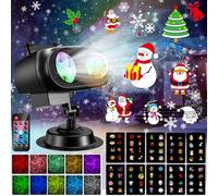 YAZEKY Luces de Proyector Navidad,Impermeable LED Lámpara Proyector con Control Remoto,Luz de Proyector Exterior Interior Navidad Decoración de 12 Patrones (8 patrones y 10 colores)