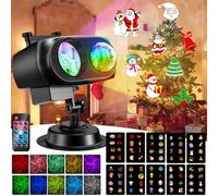 YAZEKY Luces de Proyector Navidad,Impermeable LED Lámpara Proyector con Control Remoto,Luz de Proyector Exterior Interior Navidad Decoración de 12 Patrones (8 patrones y 10 colores)