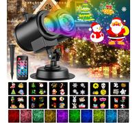 YAZEKY Luces de Proyector Navidad,Impermeable LED Lámpara Proyector con Control Remoto,Luz de Proyector Exterior Interior Navidad Decoración de 12 Patrones