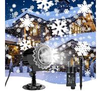 YAZEKY Proyector Navidad Exterior Interior, IP65 Impermeable Proyector Luces Navidad Copos de Nieve Exterior y Interior, Luces de LED Decoracion para Fiestas, Valentín, Boda ( negro)