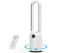 YAZEKY Ventilador de torre, ventilador de torre silencioso,3 velocidades de viento, control remoto,ventilador de torre portátil para salón (white)