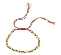 Yazhuq Pulsera de cuentas de cobre tibetano hecha a mano con cuerda de la suerte de algodón trenzado budista para protección, pulsera de amuleto de buena suerte y éxito