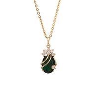 Yazilind - Bonito colgante de cristal con collar para mujer, chapado en oro de 18 quilates