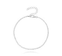 YAZILIND Chicas Tobillera Simple Ajustable Cadena Tobilleras Damas pie joyería (Plata)