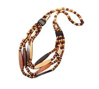 YAZILIND Collar de cuentas de madera multicolor para mujer, hecho a mano, joyería bohemia en capas, coloridos collares de cuentas tribales gruesos para festivales, verano y uso casual(#3)