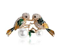 YAZILIND Gota Aceite aleación Pareja pájaro búho Animal Broche Alfiler Hombres y Mujeres Alfileres Ropa Accesorios Fiesta corsario joyería Regalo Amarillo