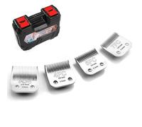 YAZIYIR 4 cuchillas de acero inoxidable extraíbles para perros, tamaño 7FC/5FC/4FC/3FC/3FC, compatibles con Andis/Oster A5/Heiniger/Moser Max 50/Wahl Serie KM10